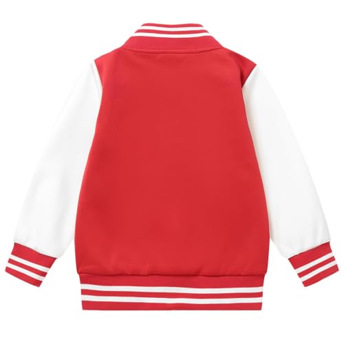 Image of LittleSpring Boys Girls Varsity Baseball Jacket Zip Up Bomber Jacket Thin 2-10Years