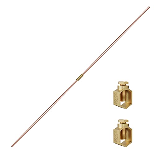 6ft Ground Rod Kit - 1/2'' Bonded Electrical Copper Grounding Rod with Bronze Clamp UL Listed,Great for Fence Lightning Strike Electrode Earthing Rod, Swimming Pool Ground Rods by GOUNENGNAIL - Used condition - US$43.57