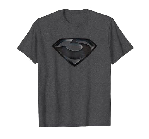 Man of Steel Zod Shield Camiseta, Hombre, Jaspeado Oscuro, S