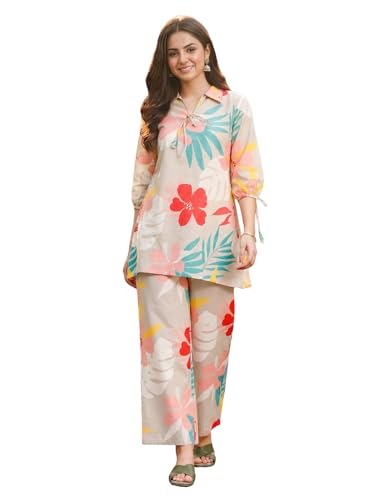 Image of Leriya Fashion Kurta Sets for Woman | Co ord Set for Women Stylish | Kurti Set for Woman | Short Kurti for Women | Kurtis | Ethnic Jaipuri Straight Kurta Set with Palazzo Pants | Salwar Suit for Party Outfits