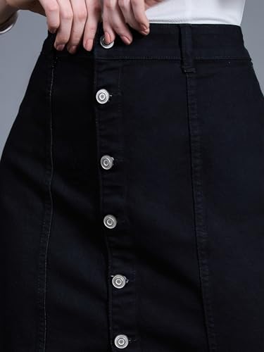 Image of Miss Chase Women's Straight High Rise Mini Denim Skirt