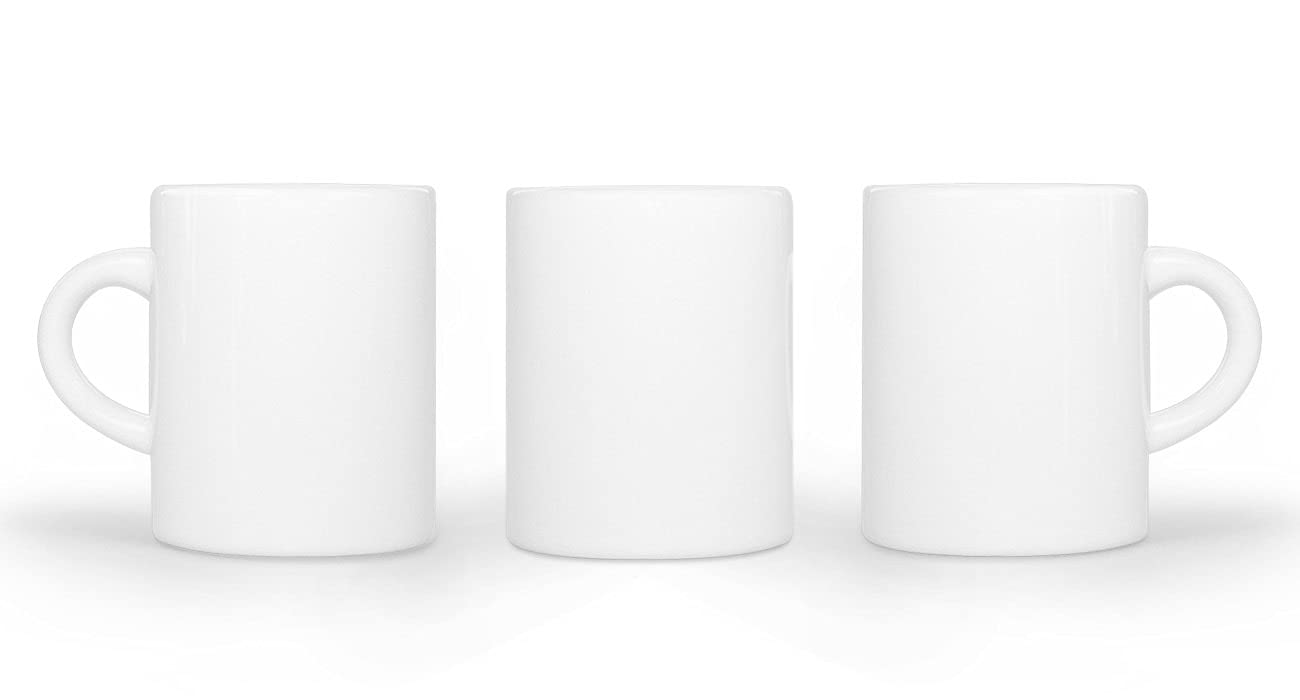 Bastel-Tassen ohne Druck zum Bemalen aus Hochwertiger Keramik Einzeln oder im Set/Mug/Cup/Becher/Pott Espresso Tasse (Henkel Rund) 12er Set