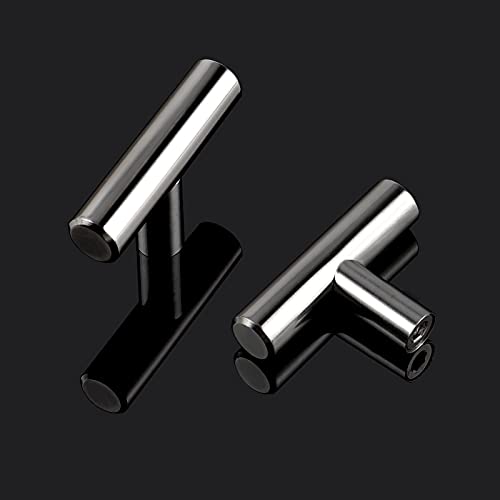 Image of Probrico (20 Pack Cabinet Hardware Drawer Handles and Pulls, T Bar Kitchen Handles Polished Chrome Finish, Furniture Door or Drawer Knobs - Single Hole