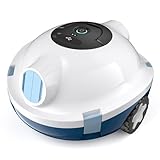 Cordless Robotic Pool Vacuum for Above Ground&Inground Pools,Automatic Pool Cleaner with 130-Min Runtime, Powerful Suction,Self-Parking,Pool Robot Vacuum for Leaves&Debris Up to 1150 Sq.Ft (White)