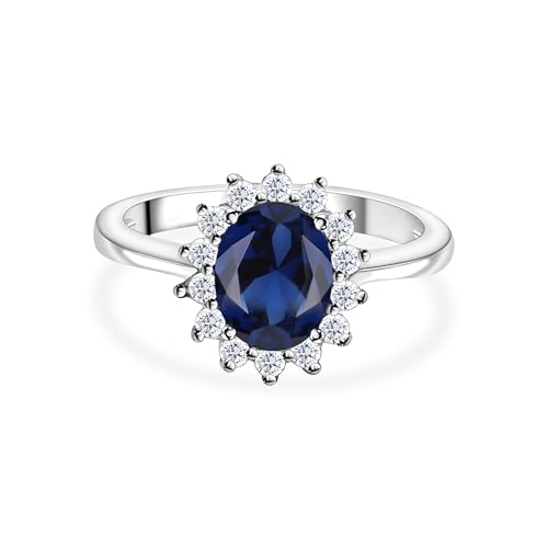 Image of Ornate Jewels 925 Sterling Silver American Diamond Halo Ring for Womens and Girls | With Certificate of Authenticity and 925 Stamp | Life-time Warranty*