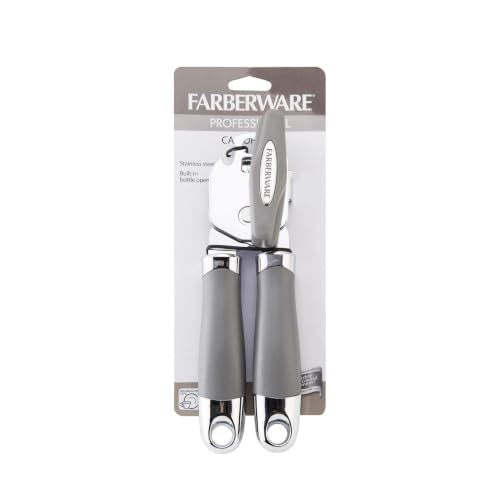 Farberware Pro 2 Can Opener (Jewel Gray) | Effortless smooth slicing, durable chrome blades ergonomic grip, daily kitchen meal prep, fits standard tin sizes - image 3