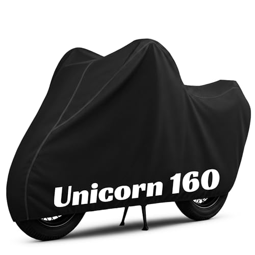Image of 100% Waterproof Unicorn Bike Cover | Polyester Body Cover for Rain & Sun | UV Protection, Dustproof, Scratch Resistant, Windproof, Heat Resistant, Vehicle Specific Fit (Black)