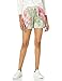 Produktbild The Drop Damen Michaela Shorts aus Fleece mit seitlichen Schlitzen, Neon mit Batikfärbung, S