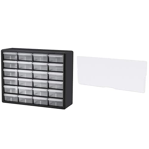 Akro-Mils 24 Cabinet 10724, Plastic Parts Storage Hardware And Craft Cabinet, Black 40717 Length Dividers For Plastic Storage Hardware And Craft Cabinet Large Drawers, Clear, Black #TOP14