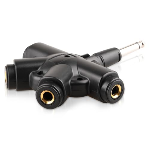 Sistema Adaptador Inalámbrico Multifuncional UHF XLR, Transmisor y Receptor con Divisor de Audio Multi 4-Vías 1/4”, Divisor Auxiliar Multi 6.35mm miniatura 3