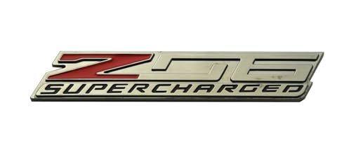 Image of 2Pcs New Z06 Blown Supercharged Engine Emblems 3D Badges Nameplate Compatible with Chevy Corvette (Coppery)