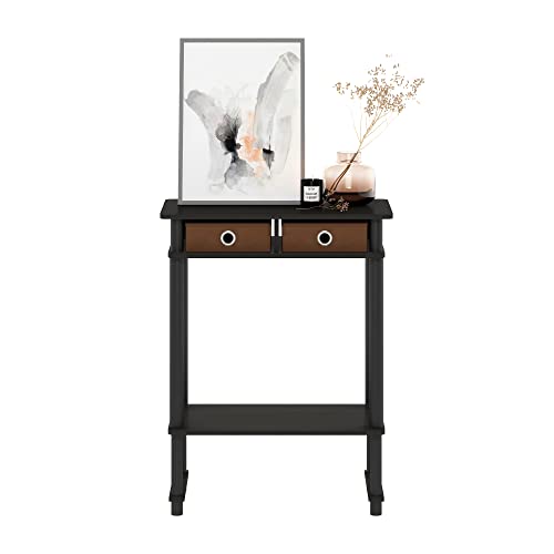 Image of Furinno Turn-N-Tube Tall-Wide Hallway Console Table with Bin, Espresso /Brown