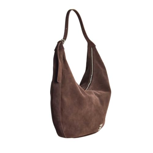 Sac Hobo Astrid ERMANNO FIRENZE en daim marron Testa Di Moro - 3