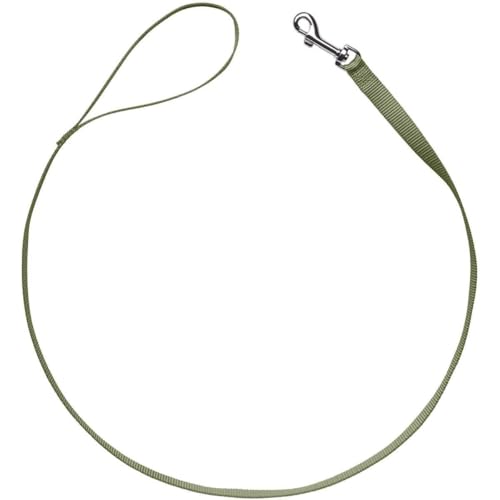 HUNTER Hundeführleine LONDON, Nylon Hundeleine aus reißfestem Polyester, leicht, formstabil, weich in der Hand, pflegeleicht & schnelltrocknend, Farbe: olivgrün, Größe: 20/100