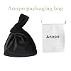 Anopo Kleiner Samt Handgelenkstasche für Damen Elegante Clutch Abendtasche Handtasche Tote Bag Schwarz #5