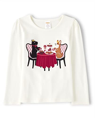 Image of Gymboree Girls' and Toddler Fall and Holiday Embroidered Graphic Long Sleeve T-Shirts