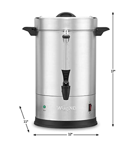 Waring Commercial Wcu30 Coffee Urn, 30 Cup Capacity, Stainless Steel , 1500W, 120V, 5-15 Phase Plug, Silver #TOP6