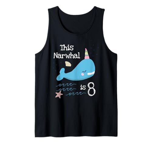 Este narval es la fiesta de cumpleaños de narvales de 8 años para niños Camiseta sin Mangas