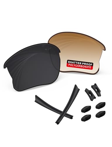 Image of PRO+ Polycarbonate Replacement Lenses & Rubber Kits /Nose Pads for Oakley Flak Series Sunglasses
