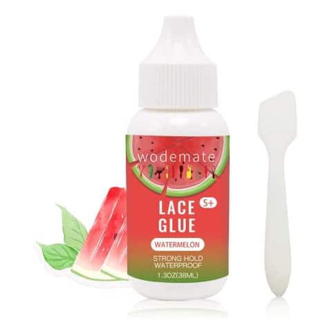 Wig Glue for Front Lace Wig, Strong Hold Glue Watermelon for Hair Systems Invisible Bonding Adhesive,Waterproof and Oil-Resistant for Hairpiece Closure Frontal Toupee Systems 1.3Oz Cover