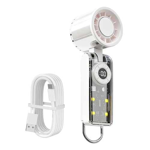 Ventilador portátil de mano con batería de 3600 mAh y luz LED para camping 2