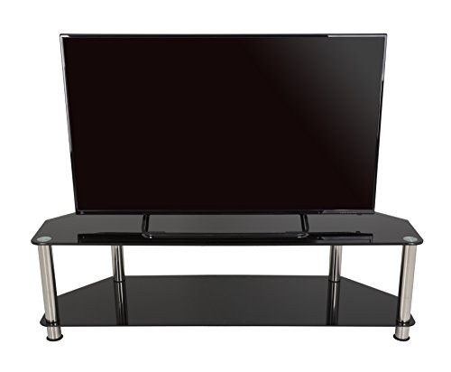 Avf Sdc1400-A Tv Stand For Up To 65-Inch Tvs, Black Glass, Chrome Legs #TOP3