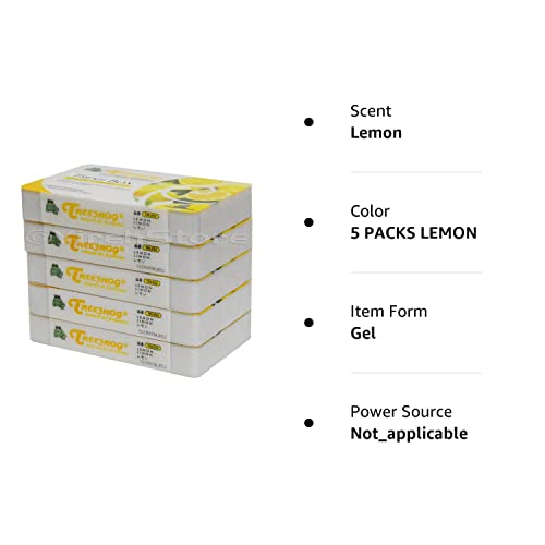 Air Freshener Lemon Scent 5 Pack, Treefrog Fresh Box Lemon, Tree Frog Last Long, Large Size Car Air Freshener #TOP4