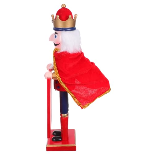 iplusmile Cascanueces de Madera Tradicional de 38 CM con Marco de Fotos Navideño Decorativo Soldado Festivo para Decoración del Hogar en Navidad Figura Coleccionable para Ambiente