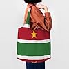 BOAIHH Flag of Suriname Women Canvas Tote Bags Light stylish Large Shopping Bag for Daily Outings Use #1