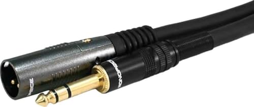 Image of Monoprice XLR Male to 1 /4-Inch TRS Male Cable - Gold Plated, High Fidelity and Eliminate Noise in the Recording Studio and On Stage, 16AWG, 6 Feet, Black, 6Ft