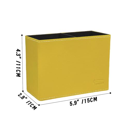 Image of Pen Pencil Holder Cup Container PU Leather Desk Organizer Stand Decor Brush Scissor Decoration Office Home School
