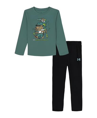 Image of Under Armour Boys' 2-piece Long Sleeve T-shirt and Fleece Pants Set, Outdoor Collection