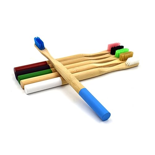 FOMIYES Bambuszahnbürste Mit Runder Griffform Natürliche Borsten Für Erwachsene Umweltfreundliche Holzzahnbürste Für Reisen Sensitive Zahnfleischpflege – Bild 5