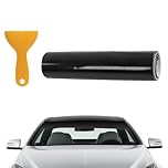 Car Sun Strip,140x20cm Car Sunvisor Film Strip Car Van Windscreen Sun Strip Universal PVC Black Windshield Sun Visor Strip with Scraper Protect Shade Sticker