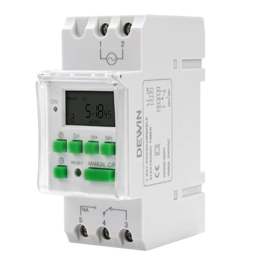 DEWIN Digitale Zeitschaltuhr Hutschiene, Digitaler Zeitschalter Wöchentlich Programmierbarer Elektronischer Timer mit Reset AC 230V