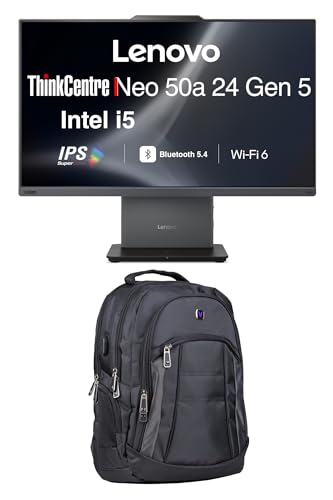 Image of Lenovo ThinkCentre Neo 50a Business All-in-One 24 inch IPS FHD Display (Intel i5-13420H, 16GB DDR5, 2TB PCIe SSD, Intel UHD, WiFi 6, Webcam, Bluetooth 5.4, Win 11 Pro) w /Premium Backpack