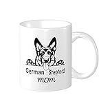 Wisedeal German Shepherd Mom Unique Ceramic Coffee Mug, Novelty Birthday Anniversary Mother's Day...