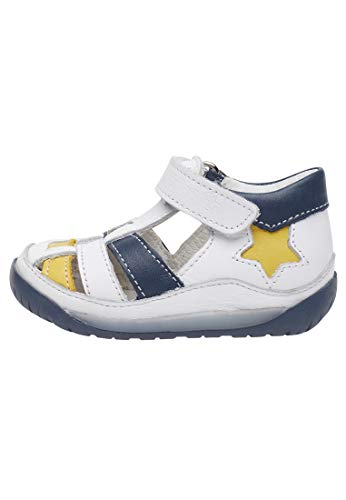 Sandales à étoile Falcotto DOWNEY en cuir premium blanc et bleu marine