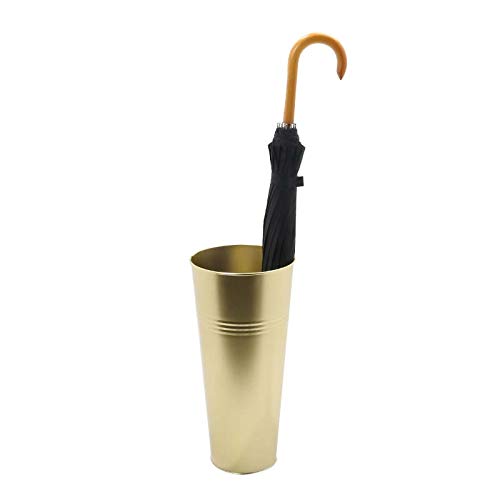 Porte-parapluie en métal doré moderne et stable pour cannes et rouleaux de rangement