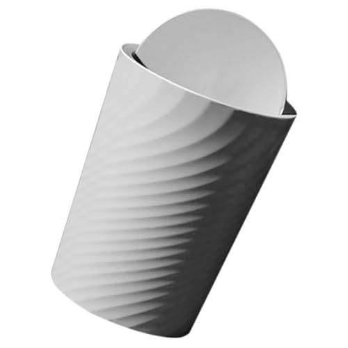 SAFIGLE Cubo de Basura con Tapa Abatible de 12L para Hogar Cocina y Baño Papelera Doméstica de Plástico Gris Práctica y Reforzada para Oficina y Sala de Estar