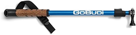 GoBUDiAction Camera Selfie Stick Compatible with All GoPro Models/Mount Pole with Wrist Strap for Hero 2, 3, 4, 5 Camera | Extendible, Sturdy, Lightweight & Waterproof | Holds GoPro Remote | Blue