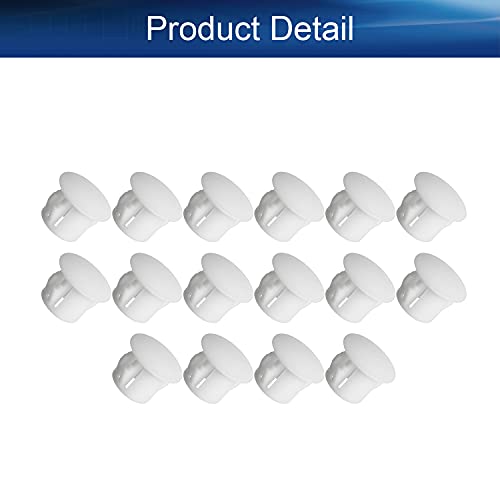 Image of Heyiarbeit 100pcs Hole Plugs 3 /8 inch / 10mm Nylon Plastic Round Snap in Type Locking Hole Tube Furniture Fencing Post Pipe Insert End Caps White Tone