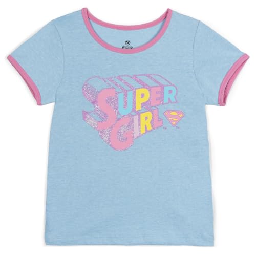 DC Comics Justice League Girls T-Shirt Toddler to Big Kid Sizes (2T - 18-20)
