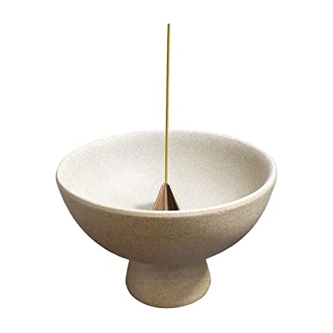 Ceramic Incense Holder for Sticks - Incense Burner Holder Zen Decor - Decorative Bowl for Table Décor Design - 5.3" W X 3.9" H Cover