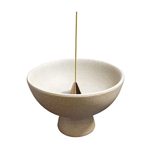 Ceramic Incense Holder for Sticks - Incense Burner Holder Zen Decor - Decorative Bowl for Table Décor Design - 5.3" W X 3.9" H