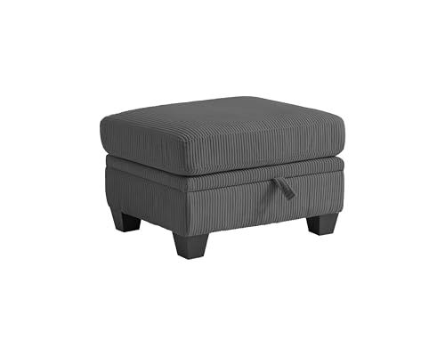 Image of CHIC HOUSE Middle Module for Modular Couch, Corduroy Customizable Chaise, Storage Ottoman for Sectional Sofa, Armrest, Single /Double Seater