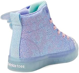 Skechers Kids Girls Toes TWI-Lites 2.0-Twinkle Wishe Sneaker, Light Blue/Multi, 2 Little Kid | Image 4