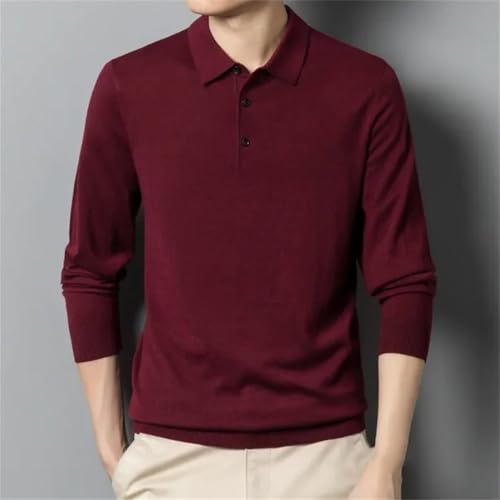 Men's Knitwear Thin Long-Sleeved Lapel Casual Solid Color Loose Knitted Top4