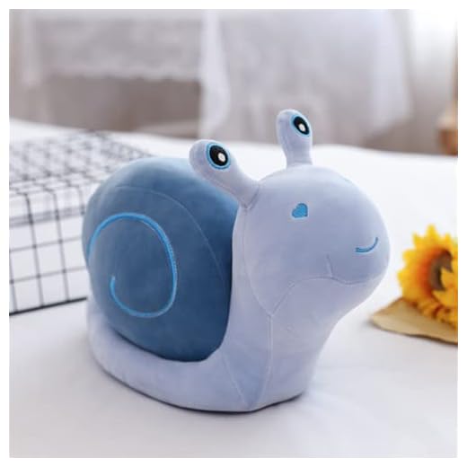 OPHRBU 12" Cute Cartoon Snail Doll Plush Toy Cute Soft Snail Plush Toy Snail Stuffed Animal Toy Big Snail Pillow Doll for Valentine's Day Children's Birthday Home Decoration. (Blue)