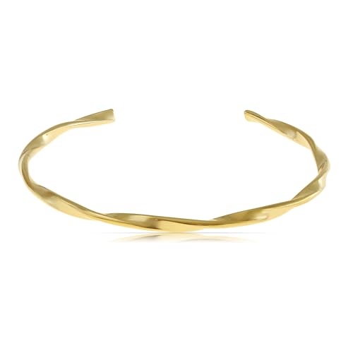 Made by Nami Herren Armreif Silber oder Gold aus Chirurgischem Edelstahl Wasserfester Schmuck 60 mm Männer Armreif (Gold)
